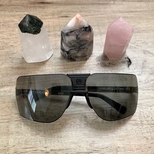 *VINTAGE* Gargoyles Z87.1 Black Wrap Sunglasses.